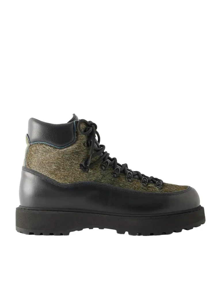 Diemme Roccia Vet Due Gala Leather-Trimmed Calf Hair Ankle Boots - Men