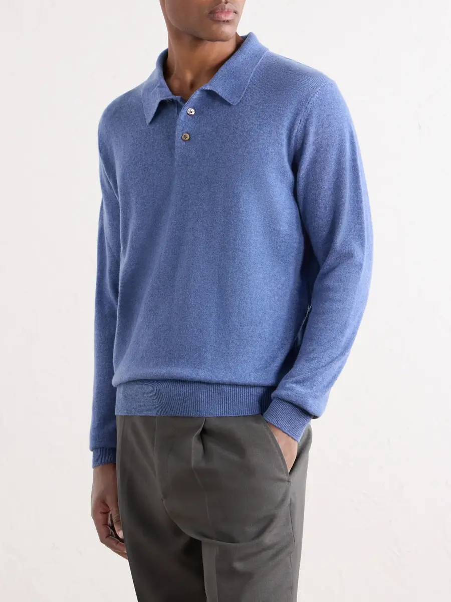 Rubinacci Cashmere Polo Shirt - Men | Thumbnail 3 Rubinacci Cashmere Polo Shirt - Men | Thumbnail 3