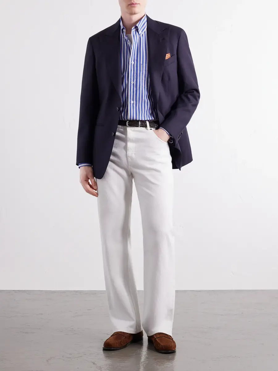 Paul Smith Button-Down Collar Striped Cotton-Chambray Shirt - Men | Thumbnail 2 Paul Smith Button-Down Collar Striped Cotton-Chambray Shirt - Men | Thumbnail 2