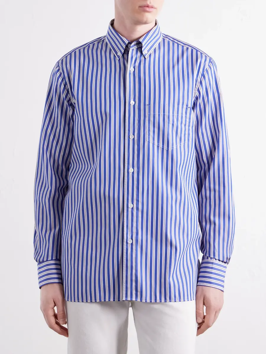 Paul Smith Button-Down Collar Striped Cotton-Chambray Shirt - Men | Thumbnail 3 Paul Smith Button-Down Collar Striped Cotton-Chambray Shirt - Men | Thumbnail 3