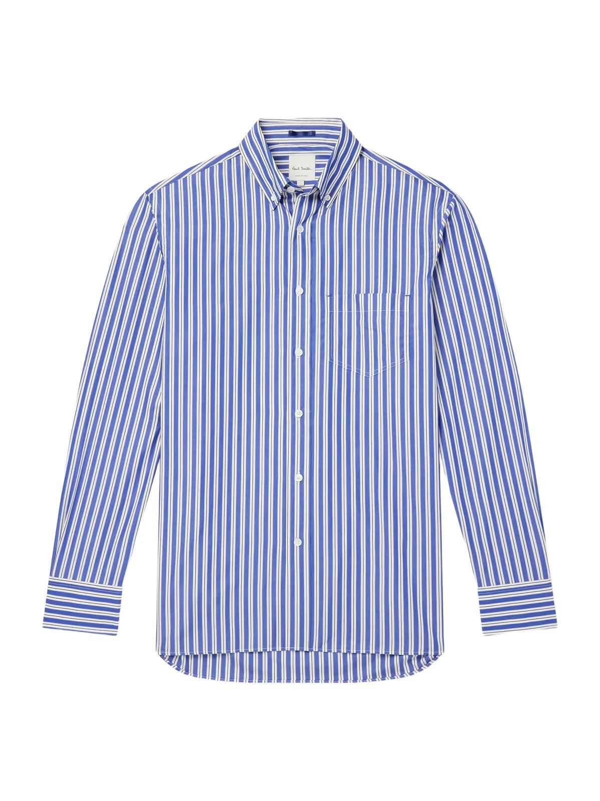 Paul Smith Button-Down Collar Striped Cotton-Chambray Shirt - Men