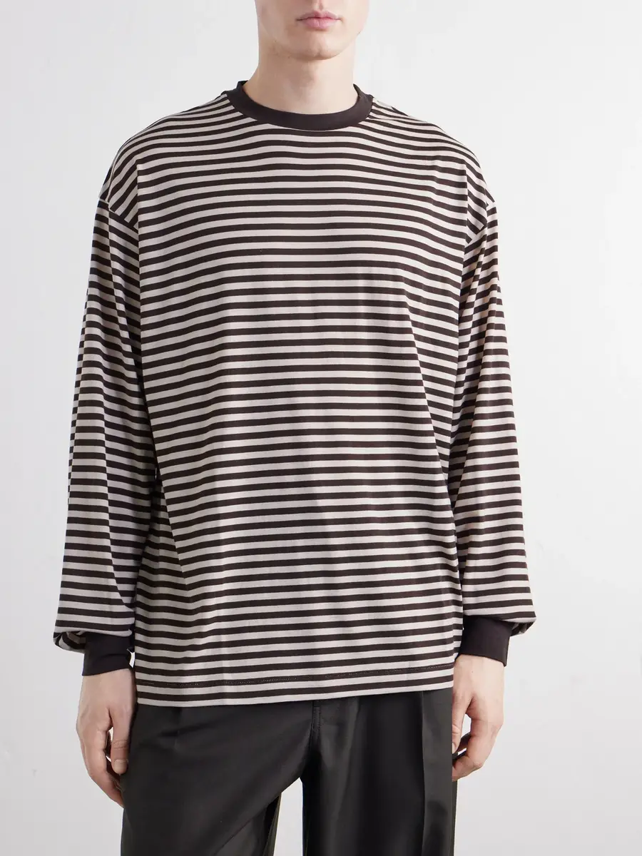 Kaptain Sunshine Striped Wool-Jersey T-Shirt - Men | Thumbnail 3
