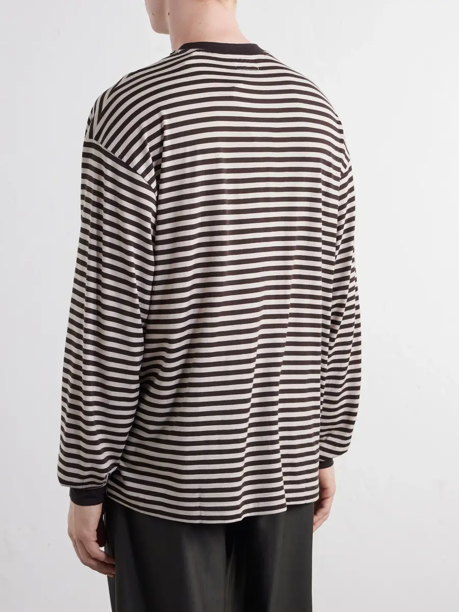 Kaptain Sunshine Striped Wool-Jersey T-Shirt - Men | Thumbnail 4