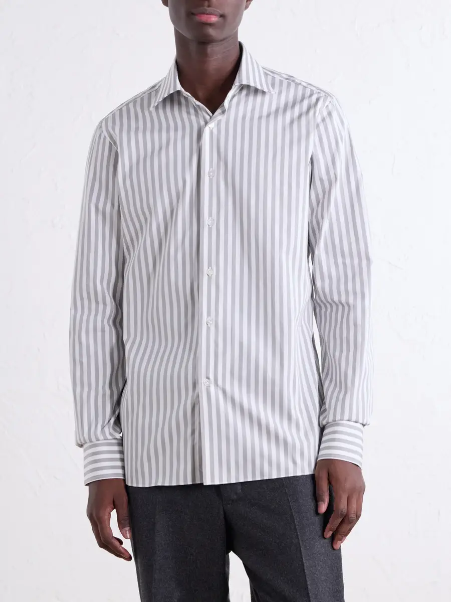 De Petrillo Striped Cotton-Poplin Shirt - Men | Thumbnail 3 De Petrillo Striped Cotton-Poplin Shirt - Men | Thumbnail 3