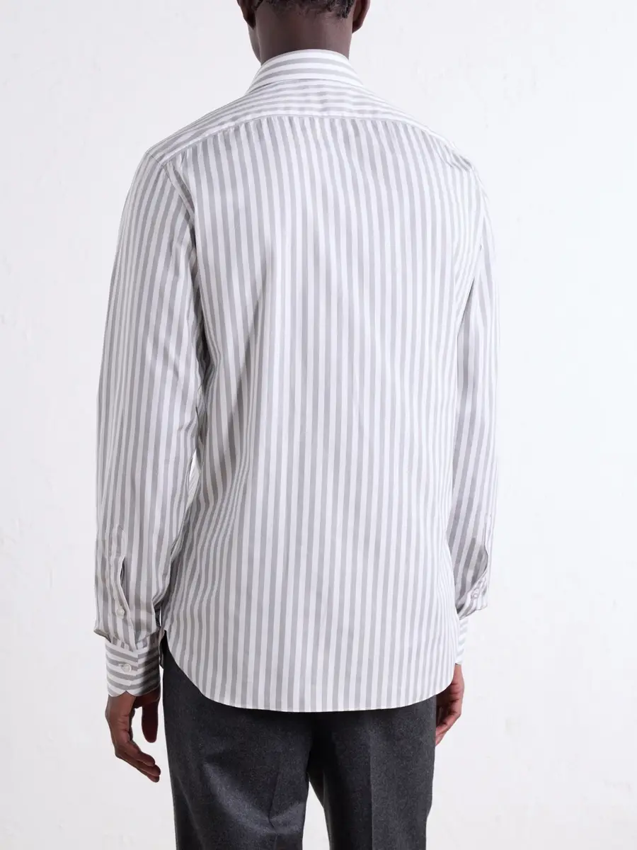 De Petrillo Striped Cotton-Poplin Shirt - Men | Thumbnail 4 De Petrillo Striped Cotton-Poplin Shirt - Men | Thumbnail 4