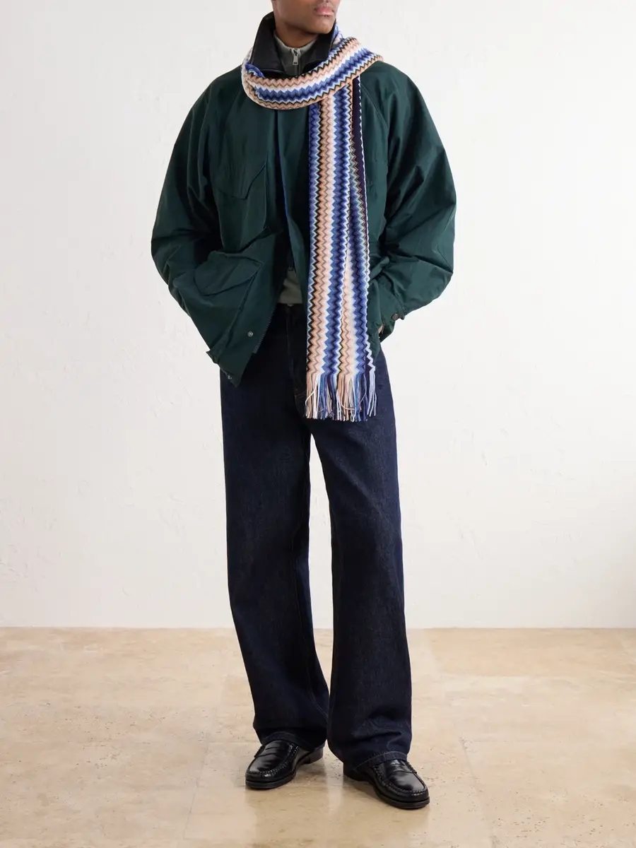 Missoni Fringe-Trimmed Crochet-Knit Wool-Blend Scarf - Men | Thumbnail 2