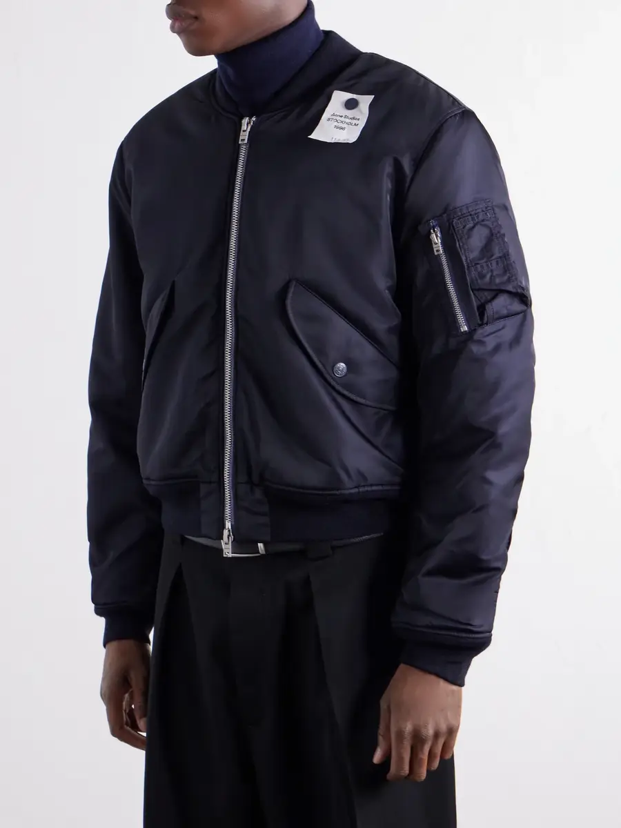 Acne Studios Orby Embellished Fleece-Lined Padded Twill Bomber Jacket - Men | Thumbnail 3 Acne Studios Orby Embellished Fleece-Lined Padded Twill Bomber Jacket - Men | Thumbnail 3