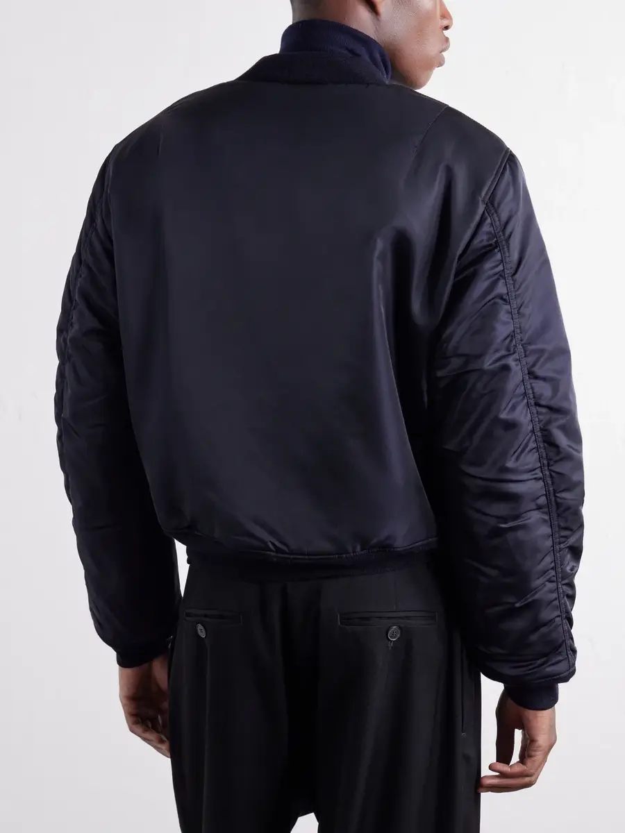 Acne Studios Orby Embellished Fleece-Lined Padded Twill Bomber Jacket - Men | Thumbnail 4 Acne Studios Orby Embellished Fleece-Lined Padded Twill Bomber Jacket - Men | Thumbnail 4