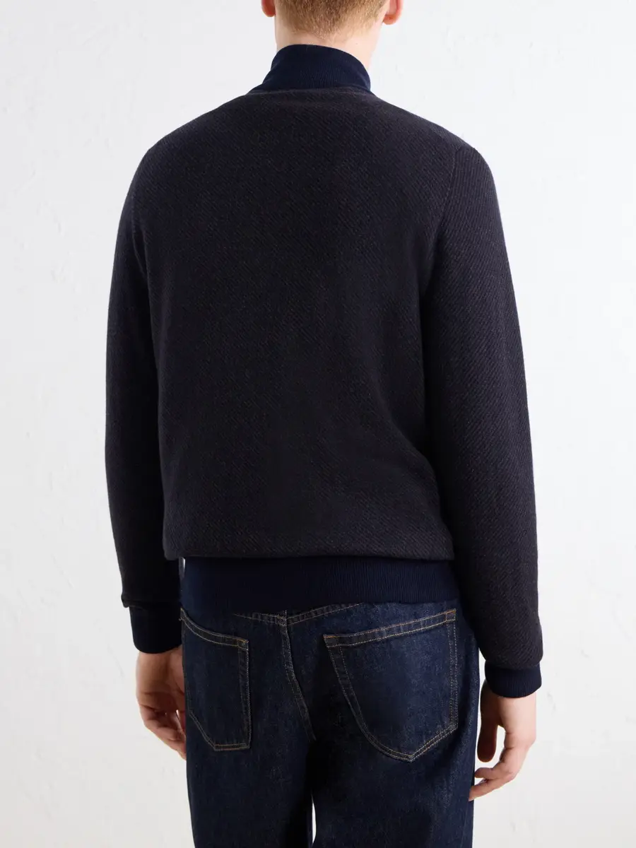 N.Peal Knightsbridge Jacquard Cashmere Zip-Up Cardigan - Men | Thumbnail 4