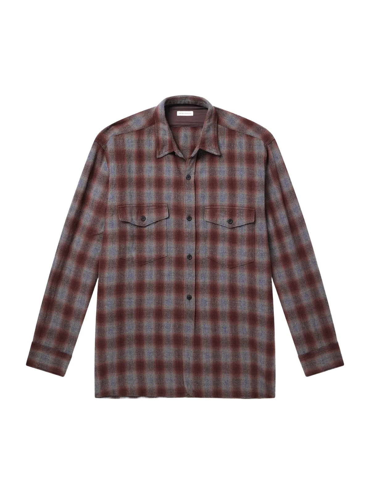 Checked Wool and Alpaca-Blend Shirt - Men Checked Wool and Alpaca-Blend Shirt - Men
