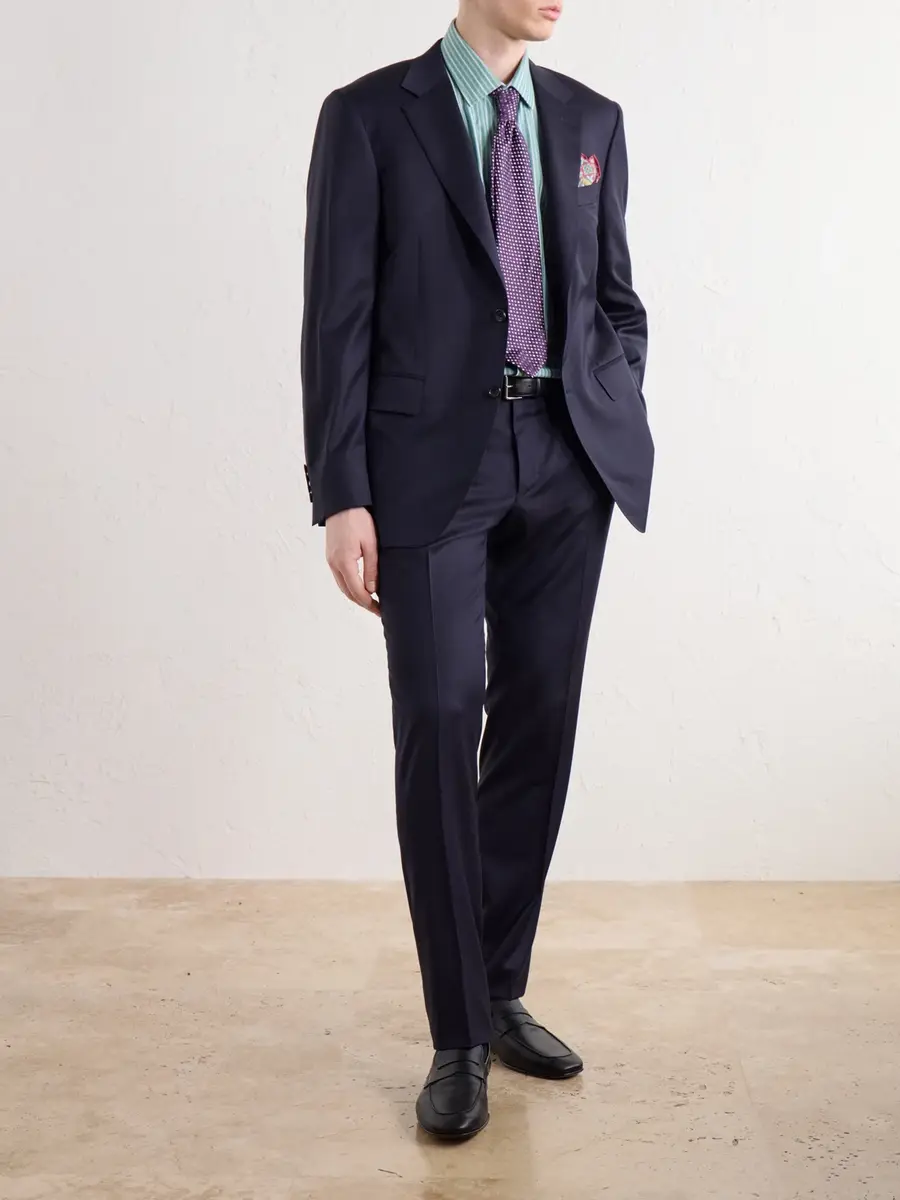 Canali Slim-Fit Tapered Wool-Twill Suit Trousers - Men | Thumbnail 2 Canali Slim-Fit Tapered Wool-Twill Suit Trousers - Men | Thumbnail 2