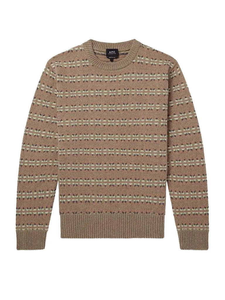 A.P.C. Andre Striped Wool And Cotton-Blend Sweater - Men