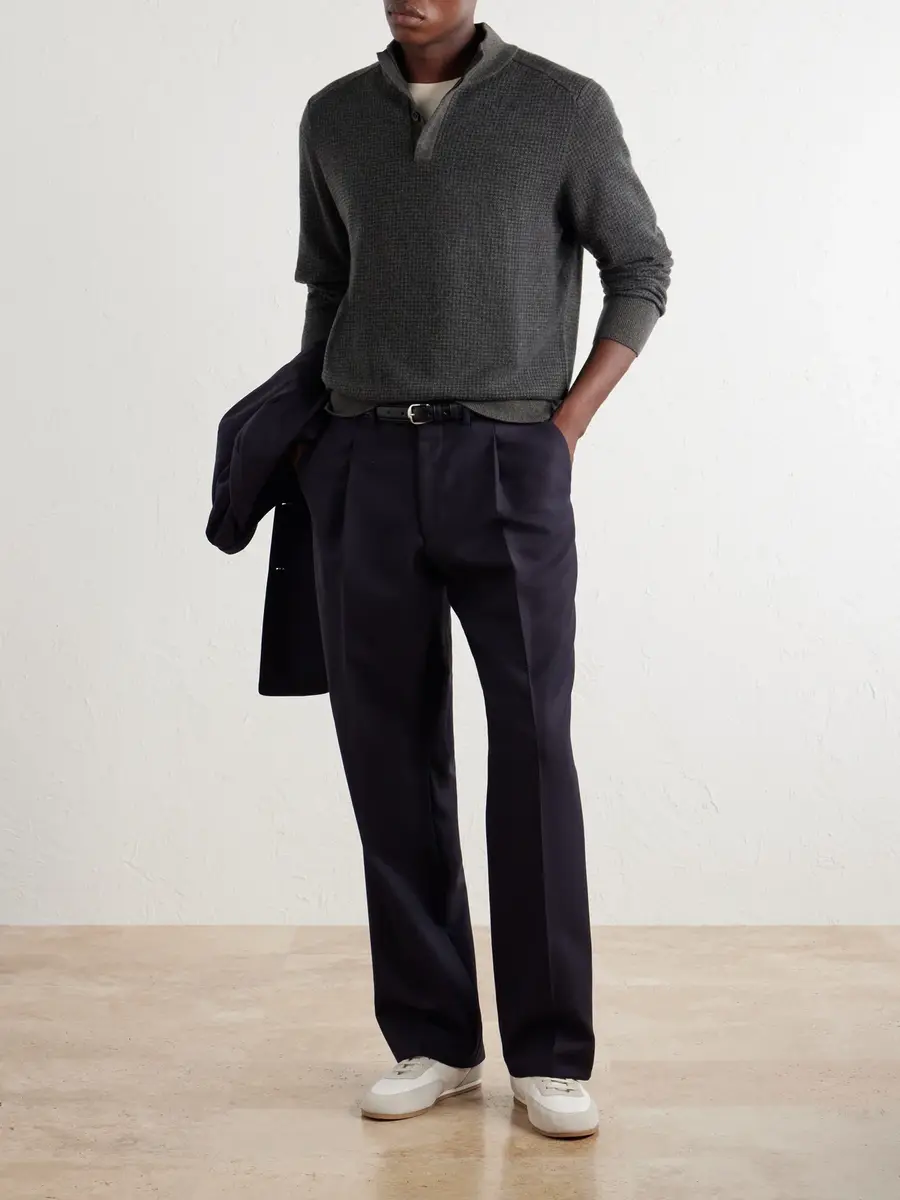 N.Peal Houndstooth Cashmere Sweater - Men | Thumbnail 2