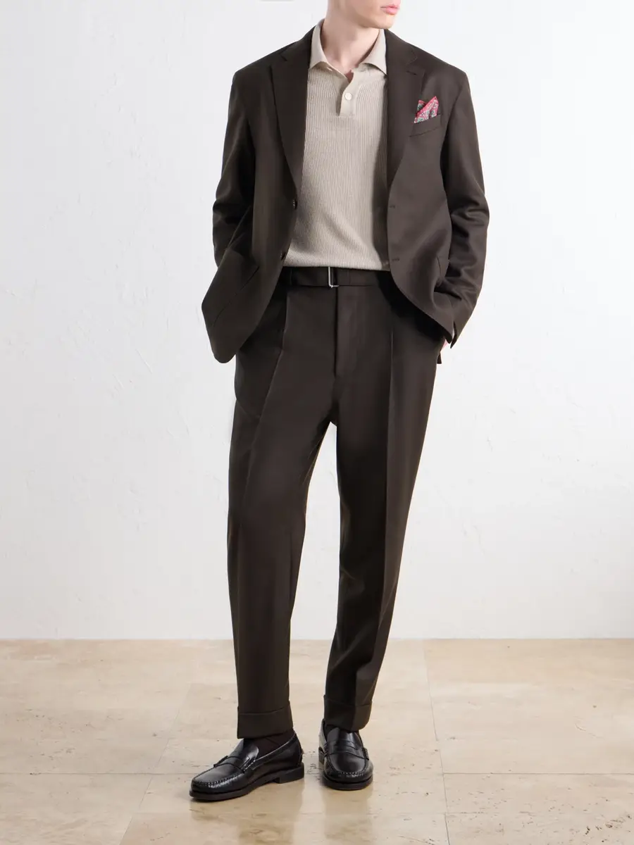 OFFICINE GÉNÉRALE Hugo Tapered Virgin Wool-Twill Suit Trousers - Men | Thumbnail 2