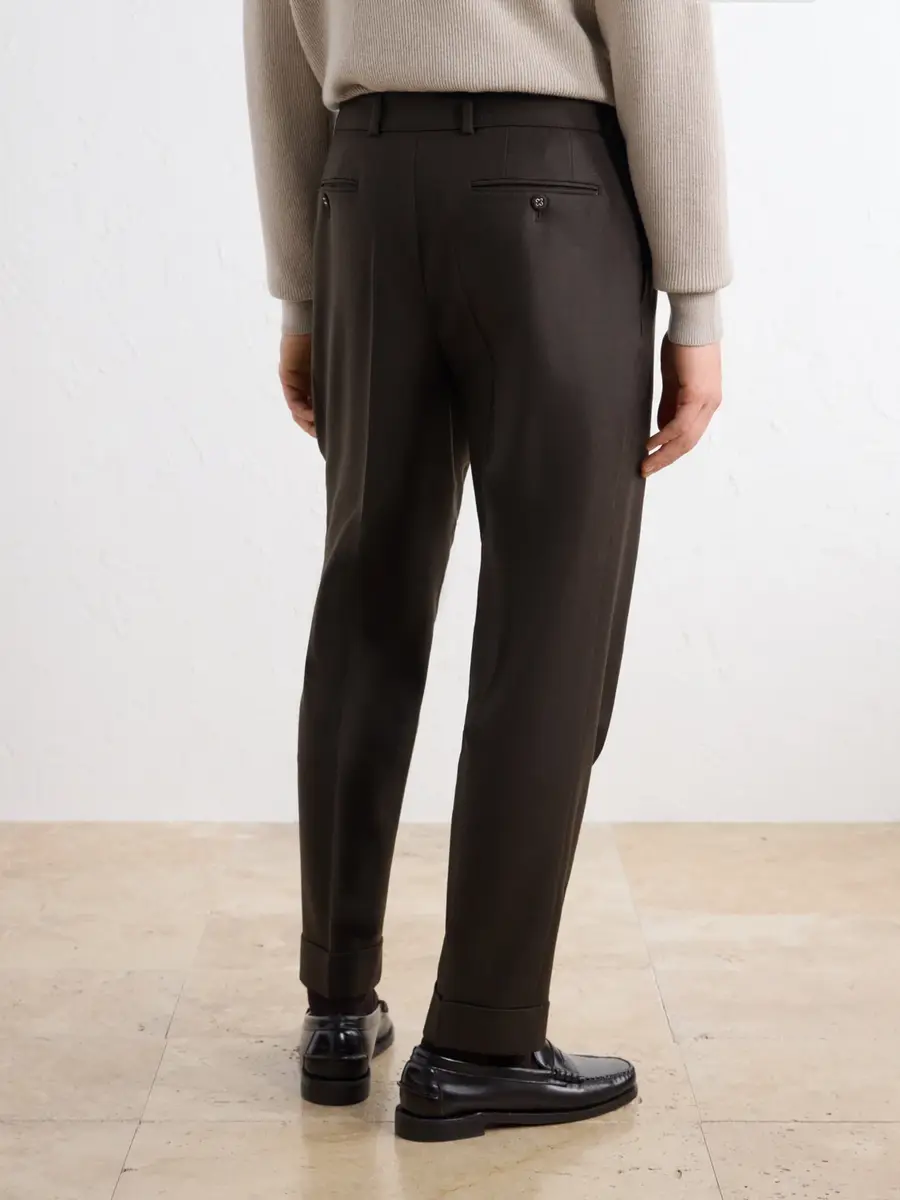 OFFICINE GÉNÉRALE Hugo Tapered Virgin Wool-Twill Suit Trousers - Men | Thumbnail 4