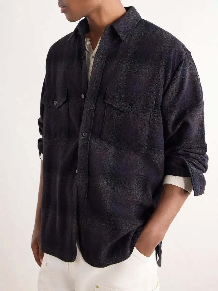 Kaptain Sunshine Checked Wool and Alpaca-Blend Shirt - Men | Thumbnail 5
