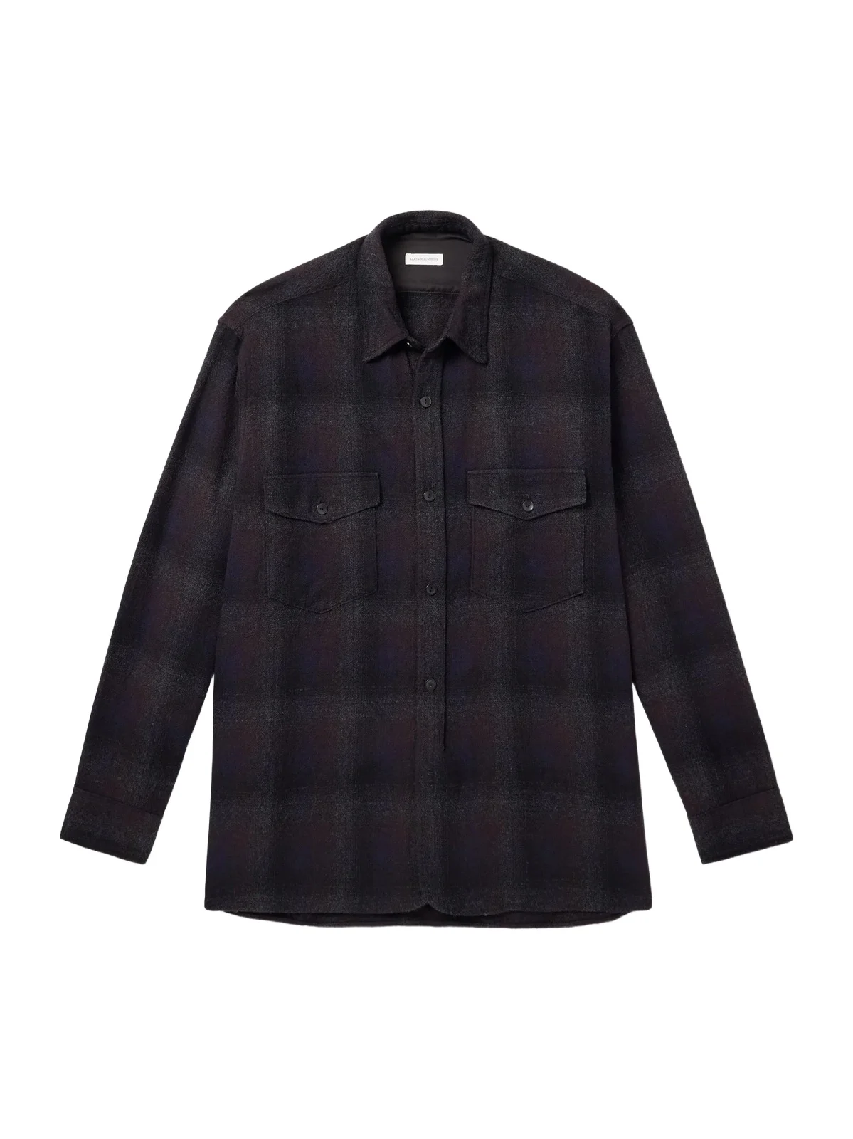Checked Wool and Alpaca-Blend Shirt - Men Checked Wool and Alpaca-Blend Shirt - Men