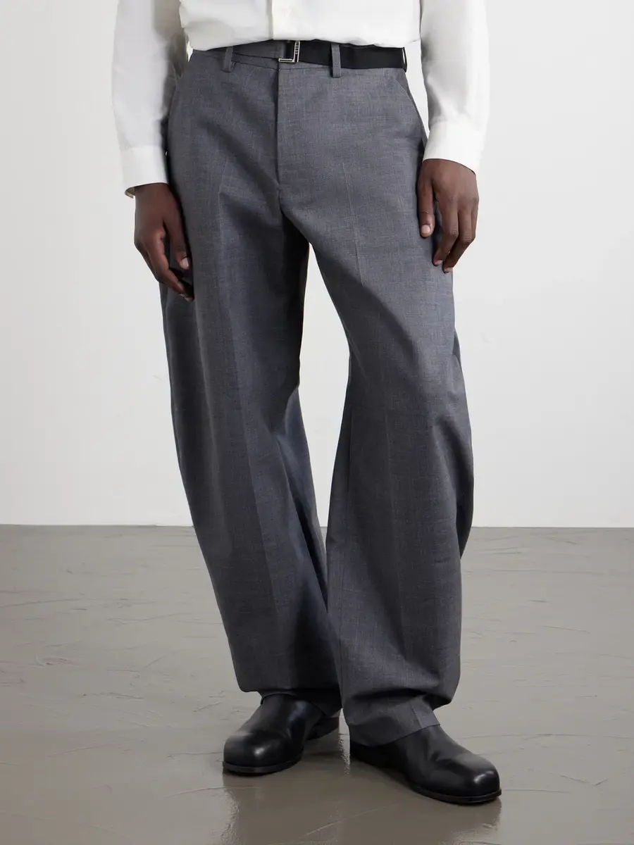 Sacai Barrel-Leg Belted Woven Trousers - Men | Thumbnail 3 Sacai Barrel-Leg Belted Woven Trousers - Men | Thumbnail 3