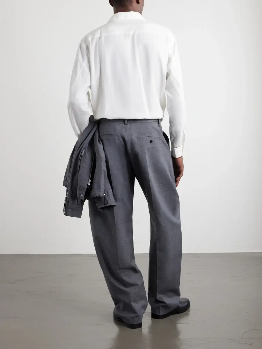 Sacai Barrel-Leg Belted Woven Trousers - Men | Thumbnail 4 Sacai Barrel-Leg Belted Woven Trousers - Men | Thumbnail 4