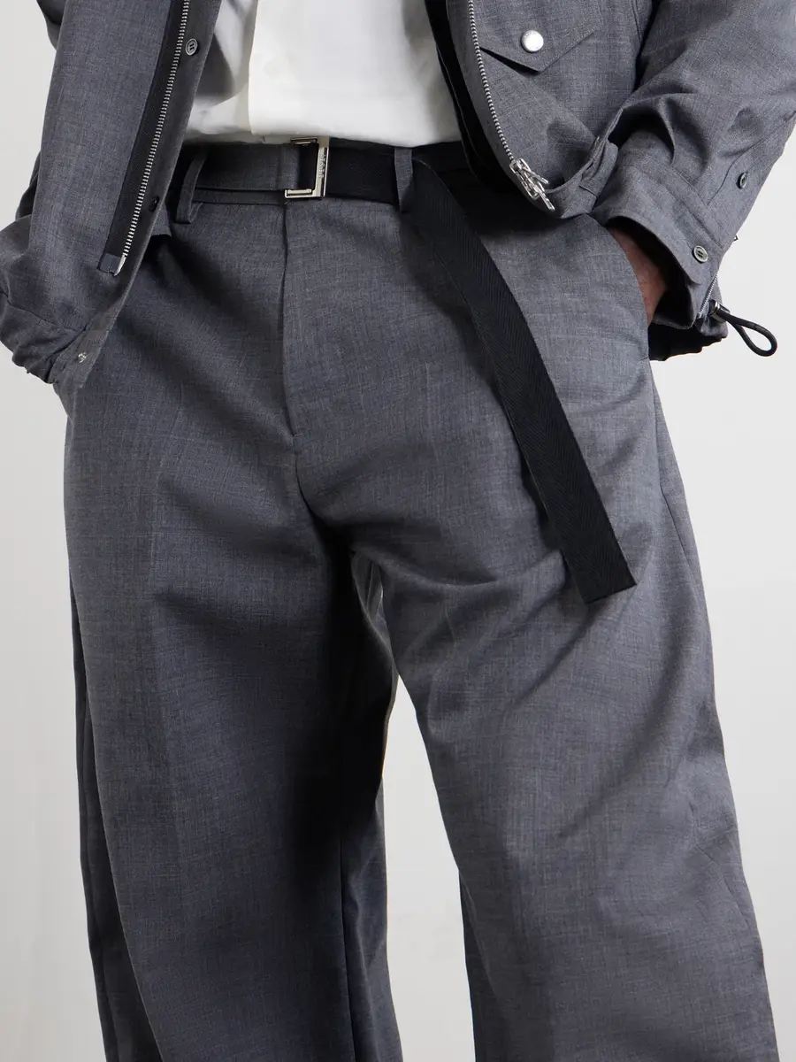Sacai Barrel-Leg Belted Woven Trousers - Men | Thumbnail 5 Sacai Barrel-Leg Belted Woven Trousers - Men | Thumbnail 5