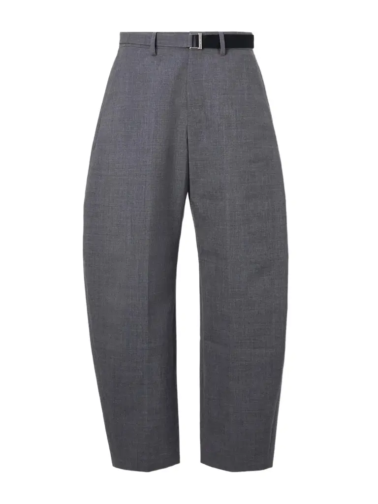Sacai Barrel-Leg Belted Woven Trousers - Men
