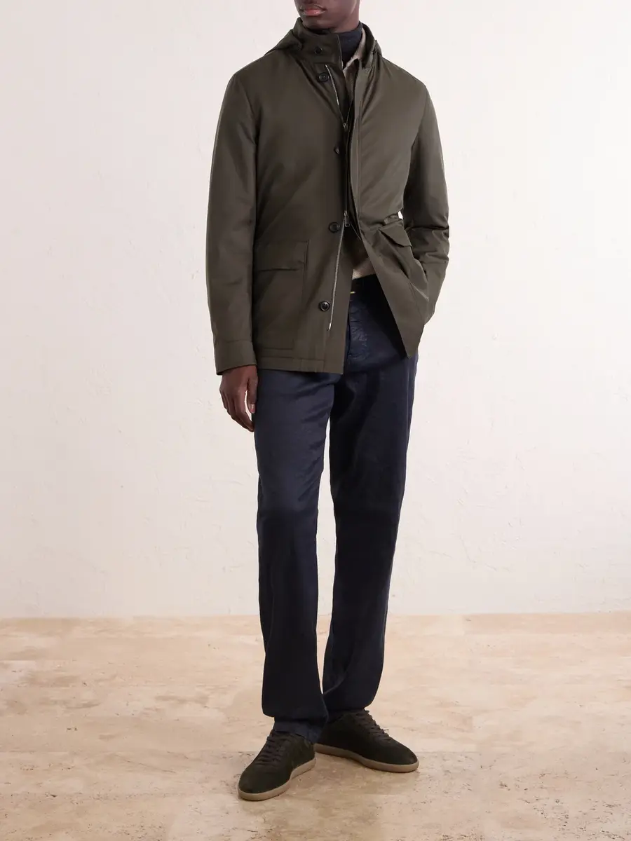 Zegna Hooded Twill Coat - Men | Thumbnail 2 Zegna Hooded Twill Coat - Men | Thumbnail 2