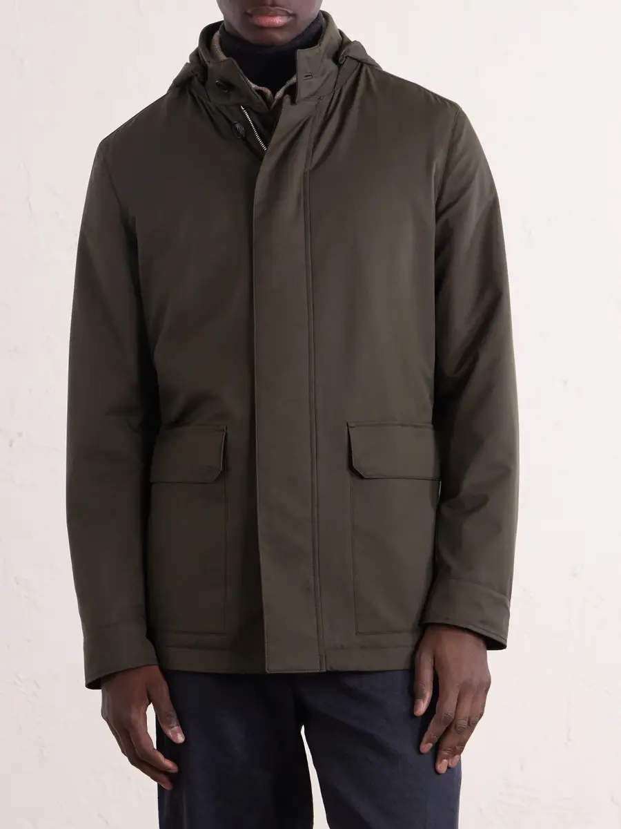 Zegna Hooded Twill Coat - Men | Thumbnail 3 Zegna Hooded Twill Coat - Men | Thumbnail 3