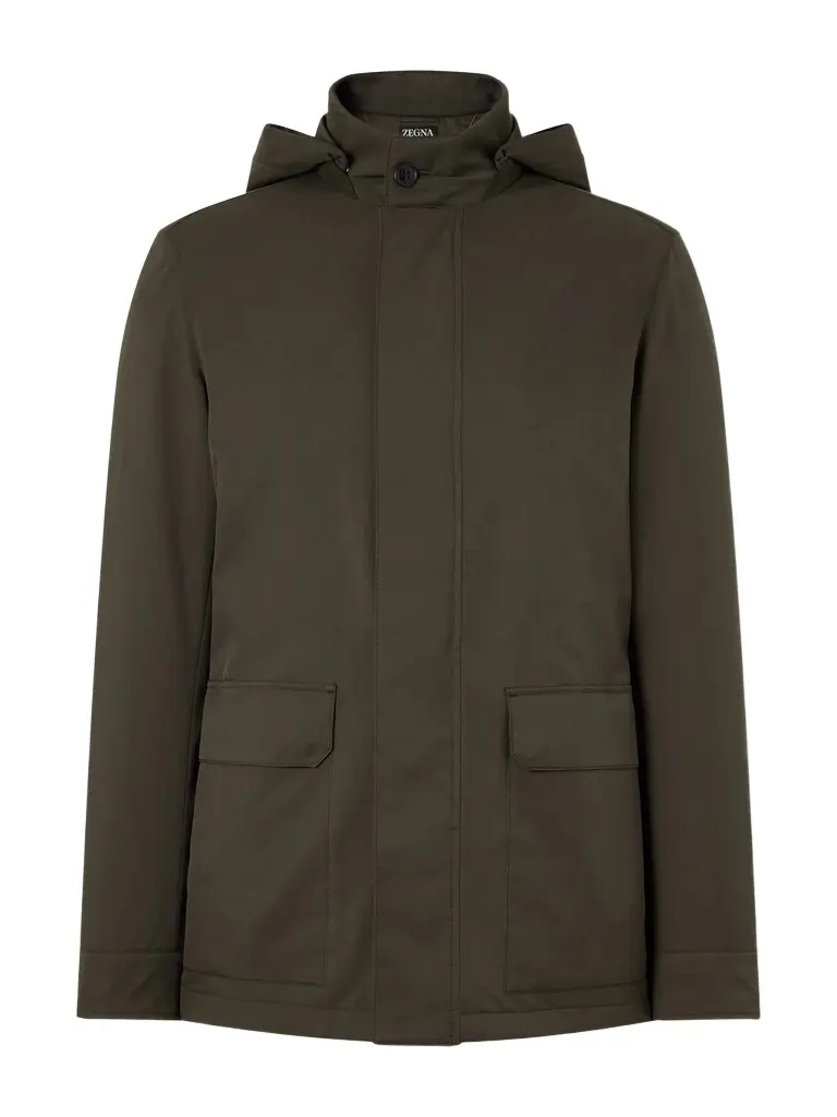 Zegna Hooded Twill Coat - Men