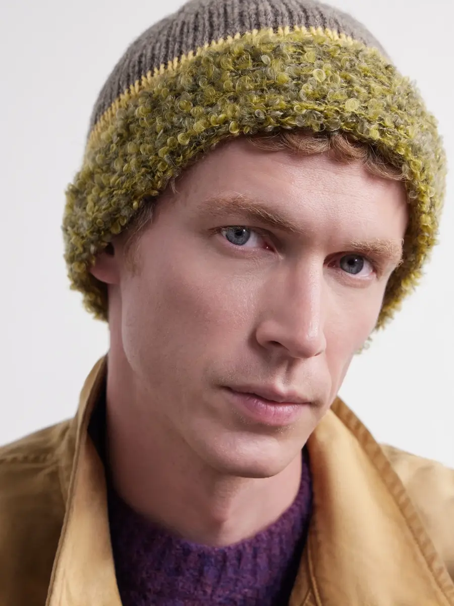 KAPITAL Bouclé-Trimmed Knitted Mélange Beanie - Men | Thumbnail 3