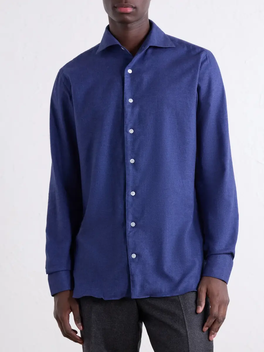 De Petrillo Cutaway-Collar Brushed Cotton-Twill Shirt - Men | Thumbnail 3 De Petrillo Cutaway-Collar Brushed Cotton-Twill Shirt - Men | Thumbnail 3