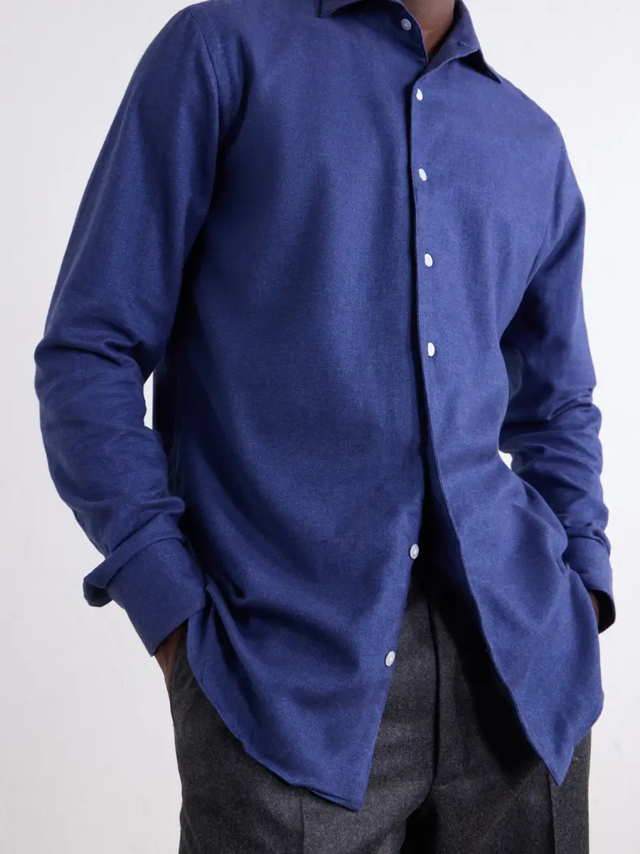 De Petrillo Cutaway-Collar Brushed Cotton-Twill Shirt - Men | Thumbnail 6 De Petrillo Cutaway-Collar Brushed Cotton-Twill Shirt - Men | Thumbnail 6