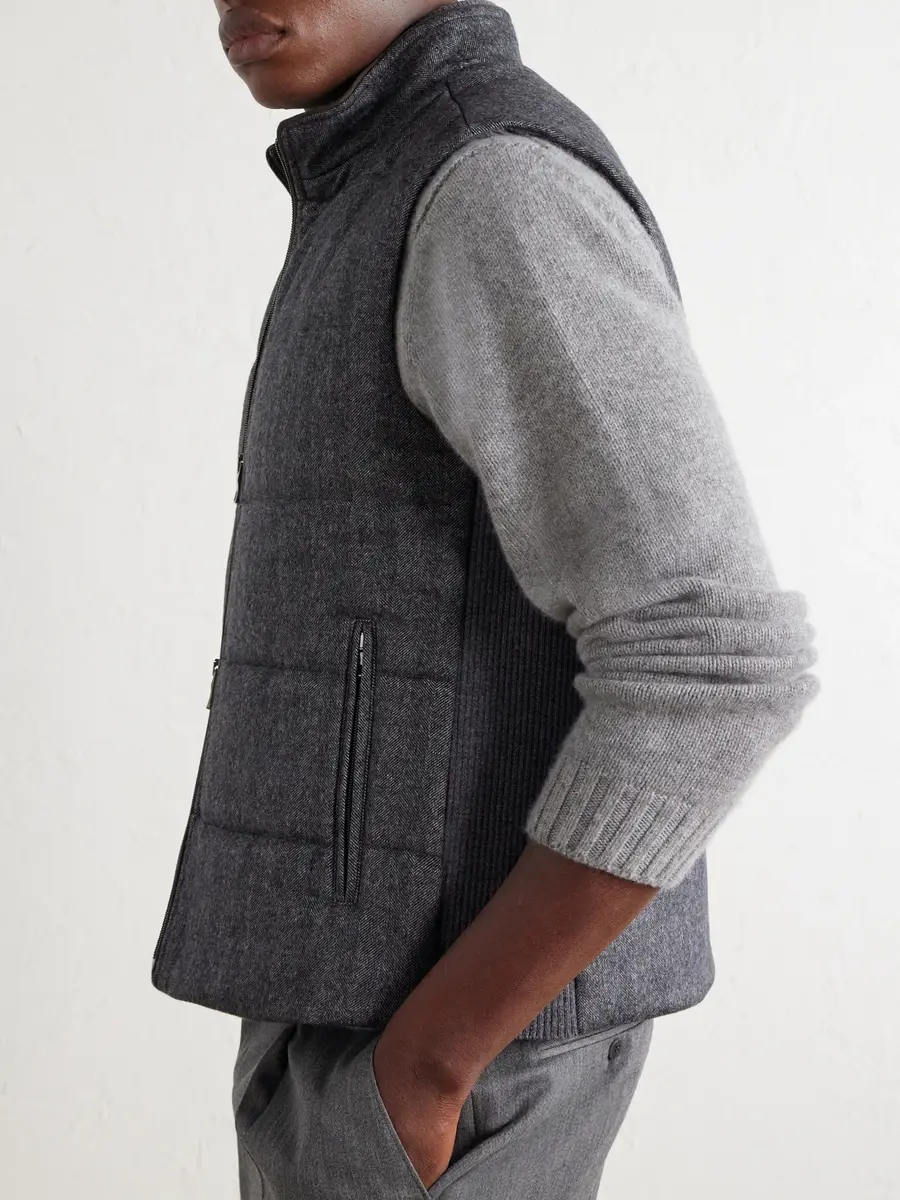 N.Peal Belgravia Quilted Herringbone Woven Wool, Silk and Cashmere-Blend Twill Gilet - Men | Thumbnail 6 N.Peal Belgravia Quilted Herringbone Woven Wool, Silk and Cashmere-Blend Twill Gilet - Men | Thumbnail 6