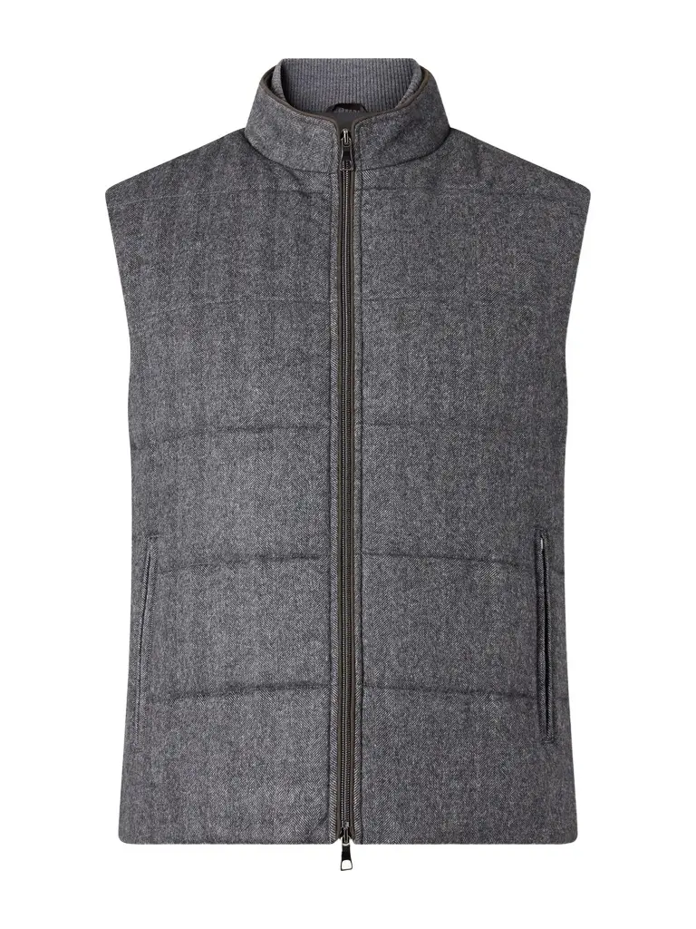N.Peal Belgravia Quilted Herringbone Woven Wool, Silk and Cashmere-Blend Twill Gilet - Men