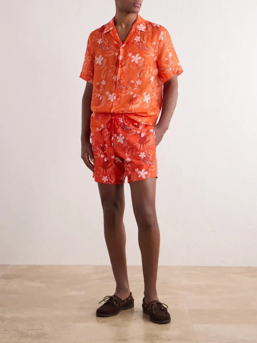 Vilebrequin Charli Camp-Collar Printed Ramie Shirt - Men | Thumbnail 2