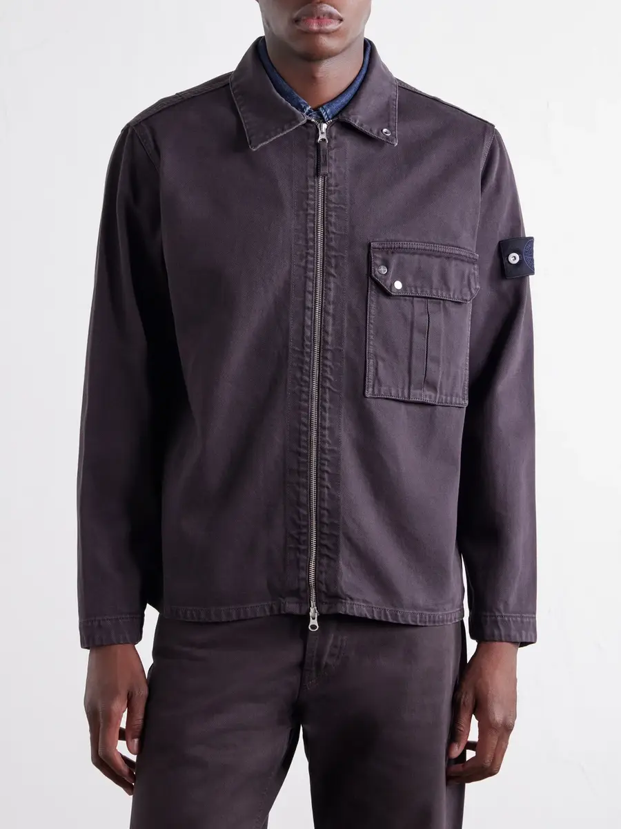 Stone Island STONE ISLAND DENIM Garment-Dyed Regenerative Cotton Overshirt - Men | Thumbnail 3
