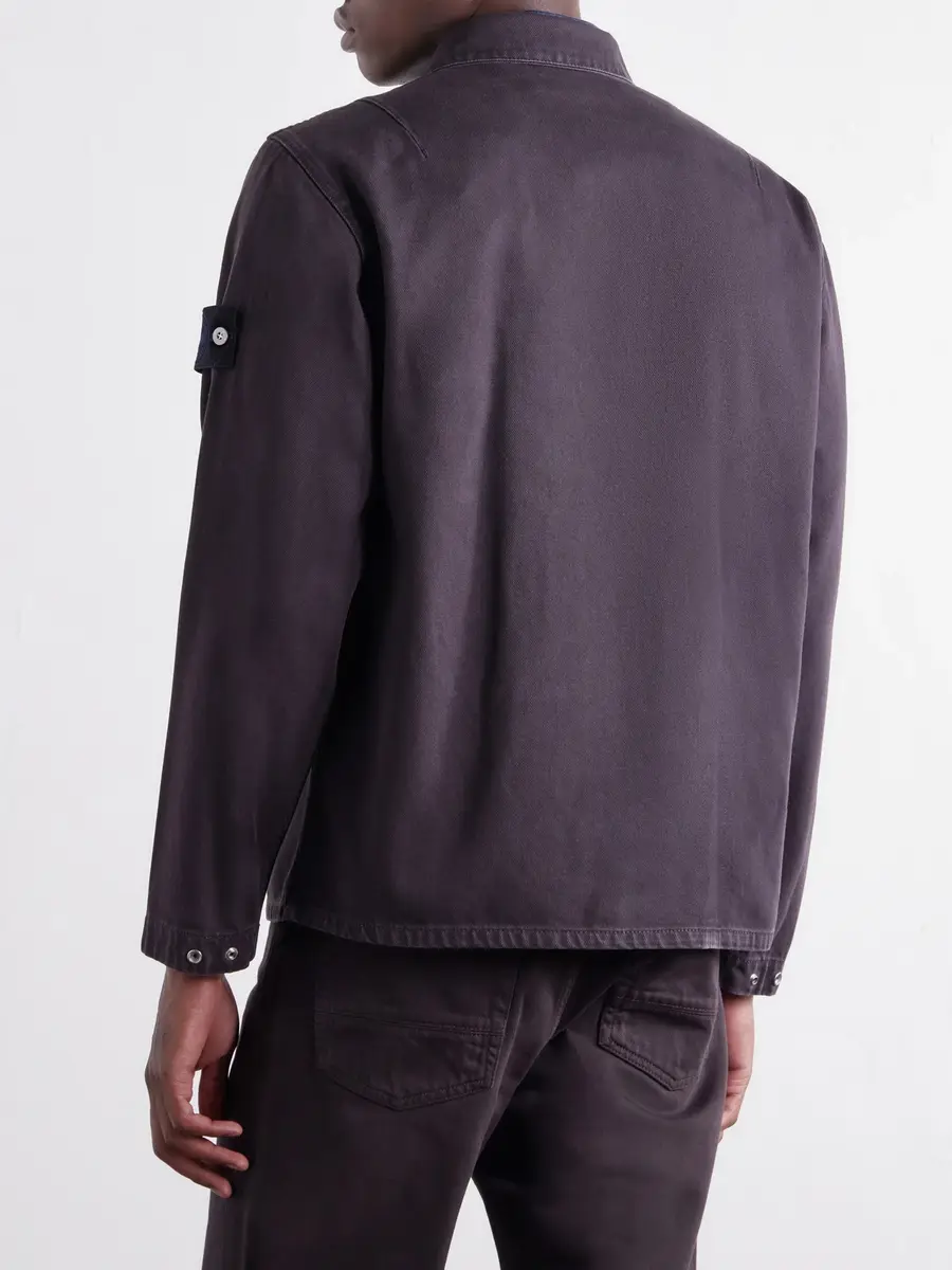 Stone Island STONE ISLAND DENIM Garment-Dyed Regenerative Cotton Overshirt - Men | Thumbnail 4