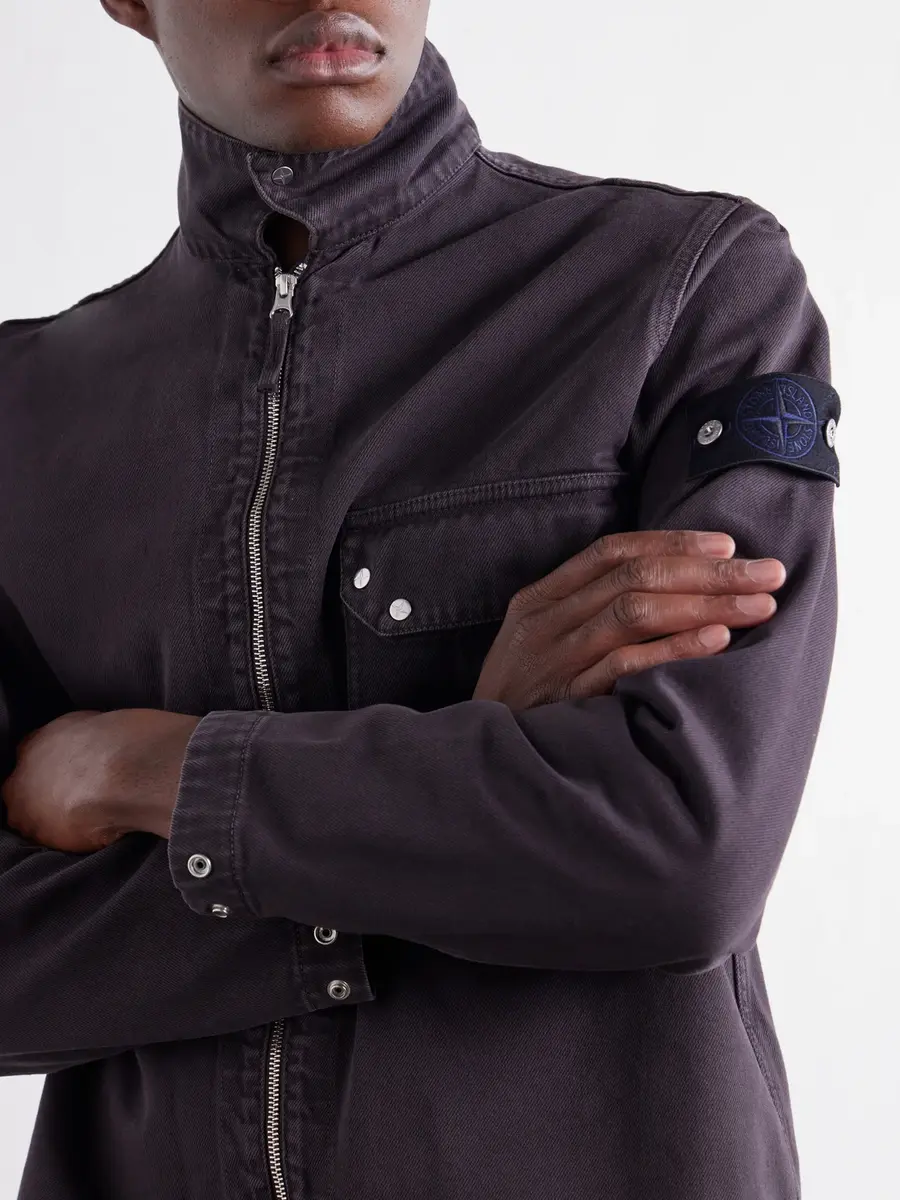 Stone Island STONE ISLAND DENIM Garment-Dyed Regenerative Cotton Overshirt - Men | Thumbnail 5