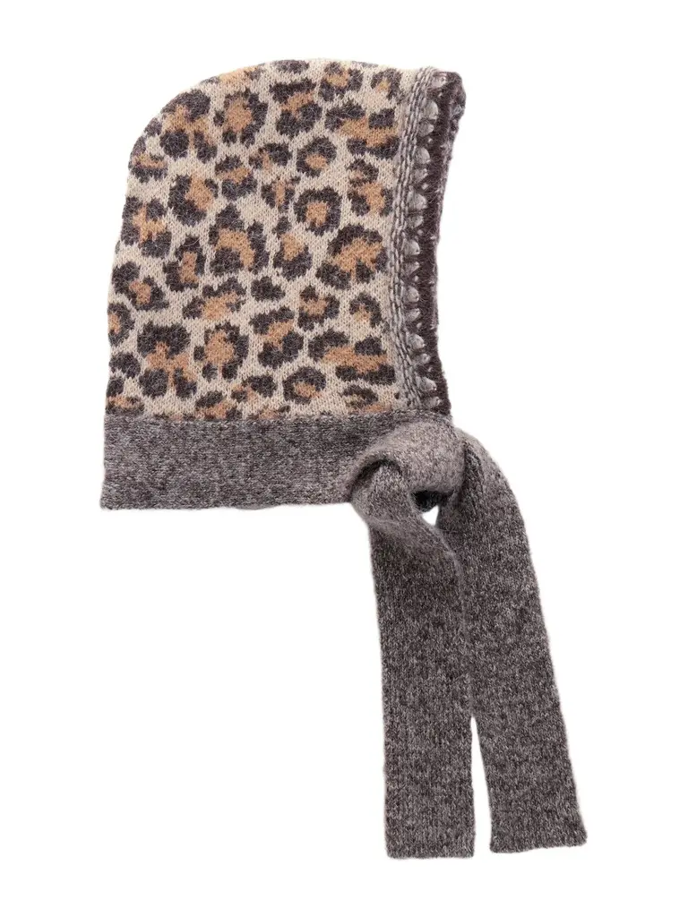 KAPITAL Leopard-Intarsia Knitted Beanie - Men