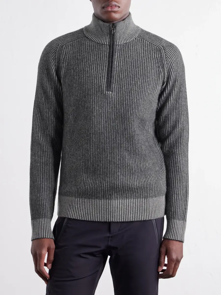 Bogner Dwayne Ribbed Wool and Cashmere-Blend Half-Zip Ski Mid-Layer - Men | Thumbnail 3