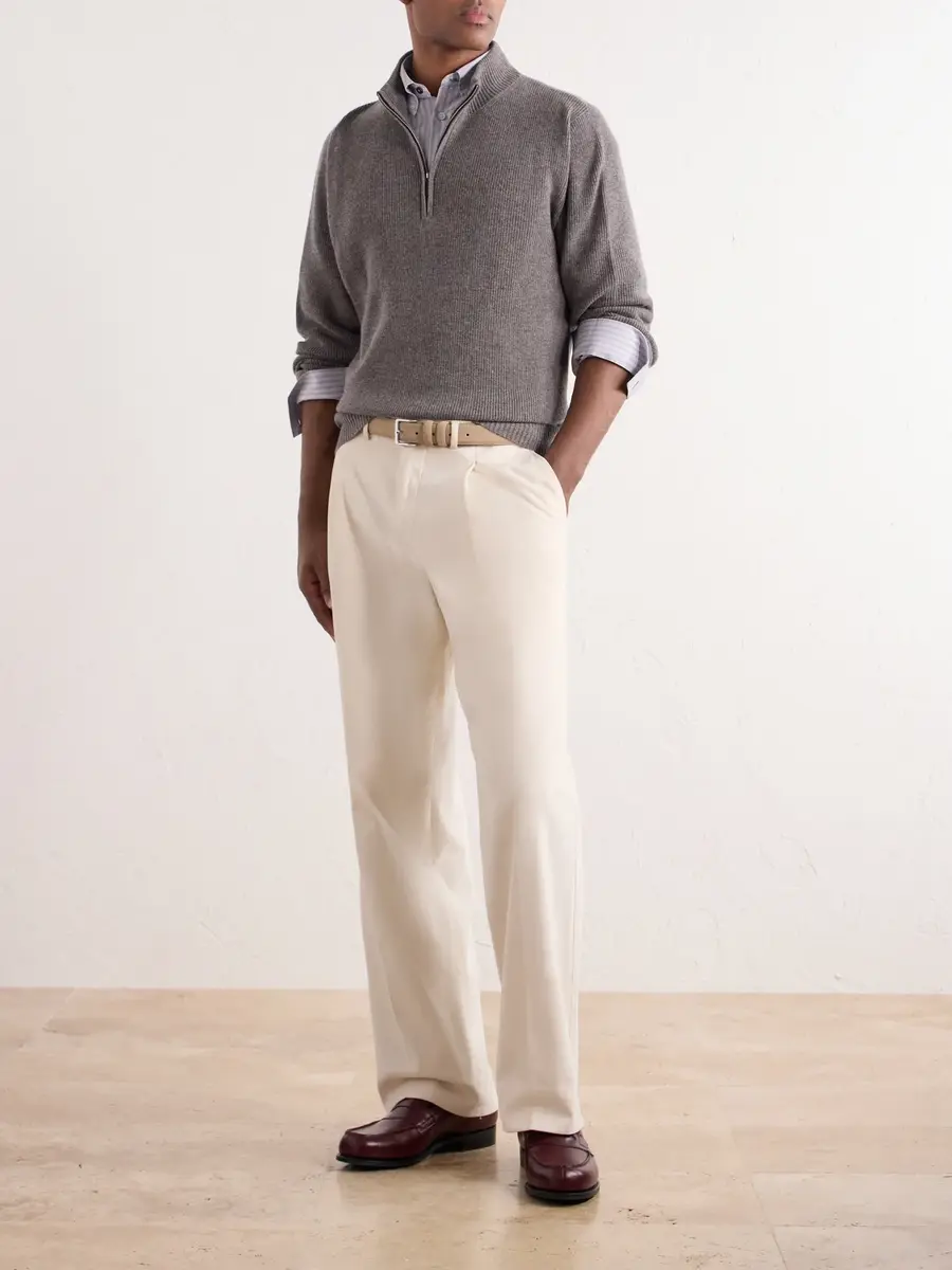 N.Peal Ribbed Cashmere Zip-Up Sweater - Men | Thumbnail 2