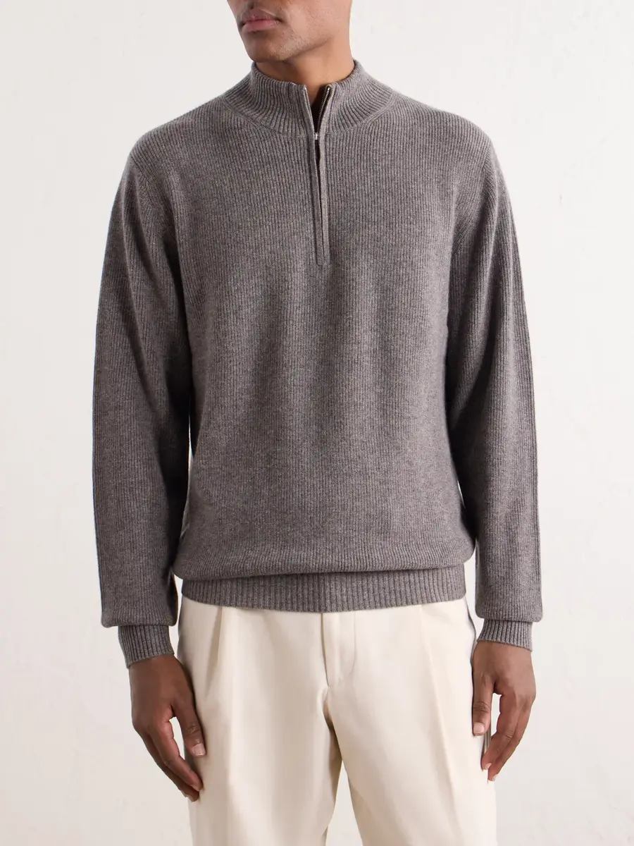 N.Peal Ribbed Cashmere Zip-Up Sweater - Men | Thumbnail 3