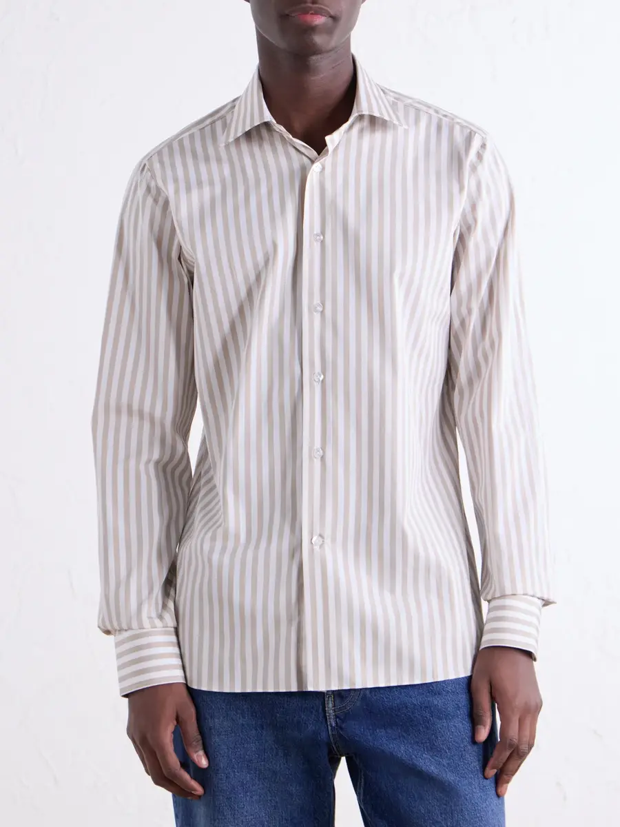 De Petrillo Striped Cotton-Poplin Shirt - Men | Thumbnail 3 De Petrillo Striped Cotton-Poplin Shirt - Men | Thumbnail 3