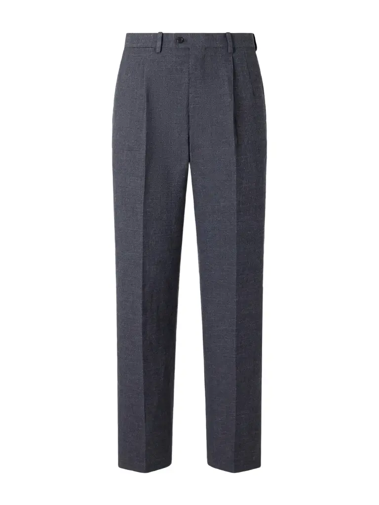 Straight-Leg Wool, Linen and Hemp-Blend Suit Trousers - Men