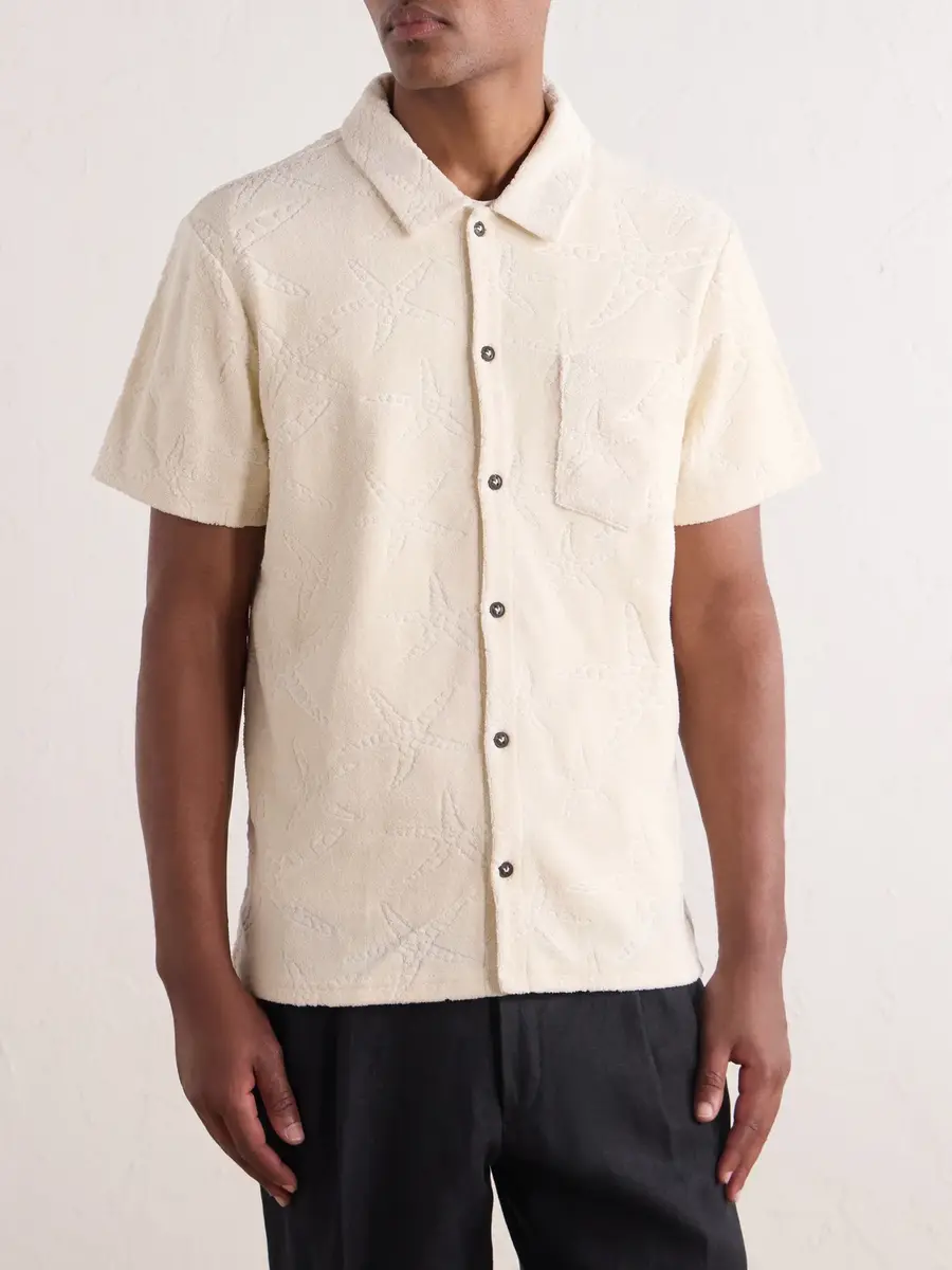 Vilebrequin Charli Camp-Collar Organic Cotton-Blend Terry Shirt - Men | Thumbnail 3