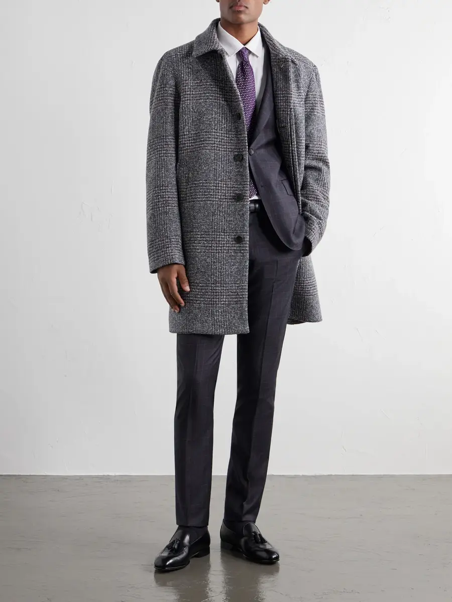 MR P. Prince of Wales Checked Wool and Cashmere-Blend Twill Coat - Men | Thumbnail 2 MR P. Prince of Wales Checked Wool and Cashmere-Blend Twill Coat - Men | Thumbnail 2