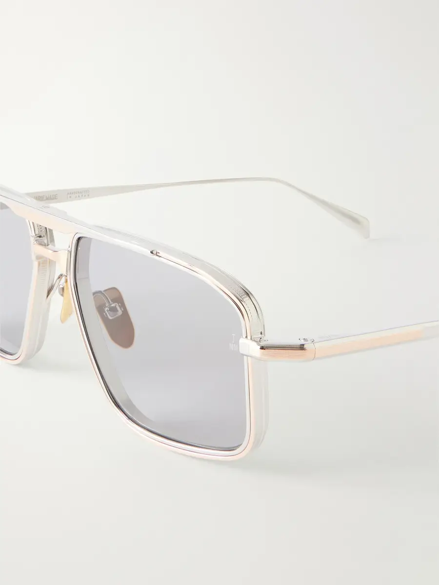 Jacques Marie Mage Earl Aviator-Style Silver-Tone Titanium Sunglasses - Men | Thumbnail 3