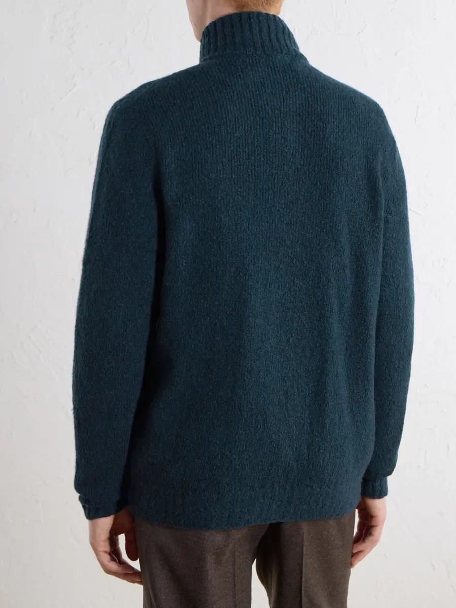 Thom Sweeney Wool-Blend Zip-Up Mock-Neck Sweater - Men | Thumbnail 4 Thom Sweeney Wool-Blend Zip-Up Mock-Neck Sweater - Men | Thumbnail 4