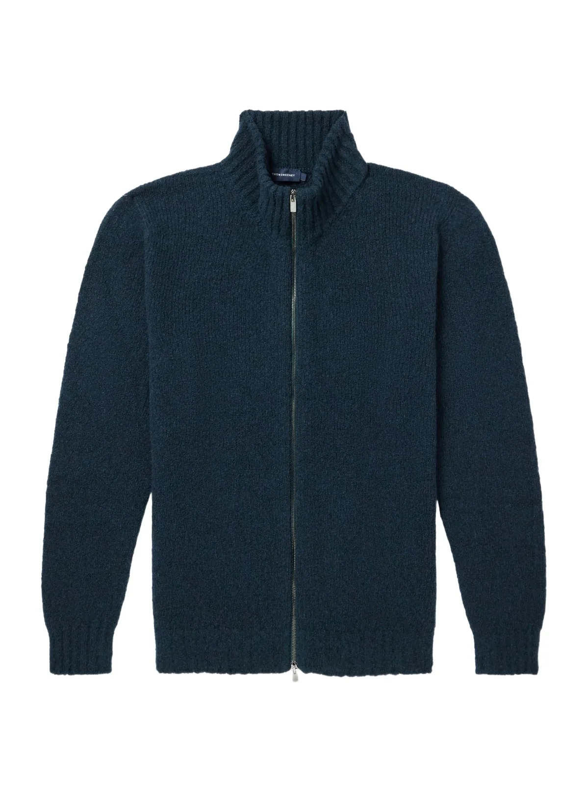 Thom Sweeney Wool-Blend Zip-Up Mock-Neck Sweater - Men