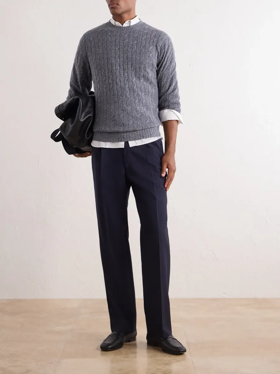 N.Peal Thames Cable-Knit Cashmere Sweater - Men | Thumbnail 2 N.Peal Thames Cable-Knit Cashmere Sweater - Men | Thumbnail 2