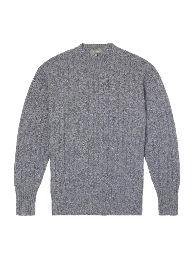 Thames Cable-Knit Cashmere Sweater - Men Thames Cable-Knit Cashmere Sweater - Men